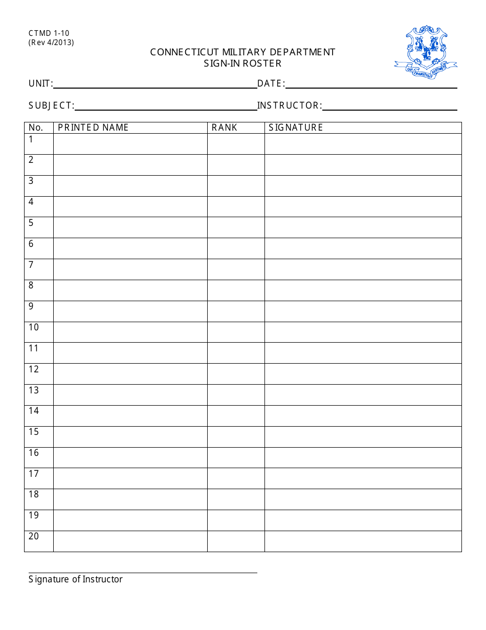 Ctmd Form 1 10 Fill Out Sign Online And Download Fillable Pdf Connecticut Templateroller 9520