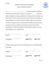 CTMD Form 1 &quot;Oath of Office (Officers)&quot; - Connecticut