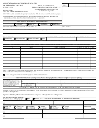 Document preview: Form K-7 Application for Automobile Dealer's or Repairer's License - Connecticut