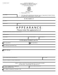 Document preview: Form P-163 Attorney Appearance Sheet - Connecticut