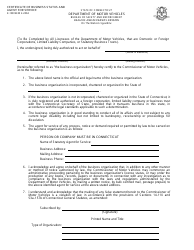 Document preview: Form K-198 Certificate of Business Status and Agent for Service - Connecticut