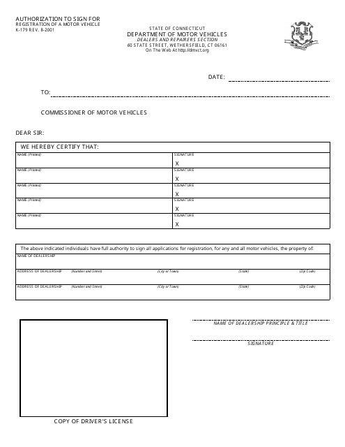 Form K-179  Printable Pdf