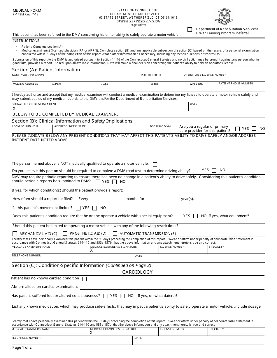 Form P-142M - Fill Out, Sign Online and Download Fillable PDF ...