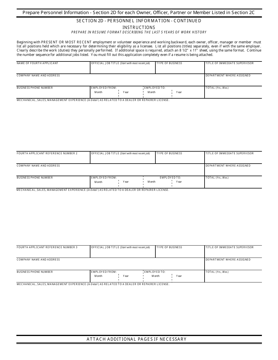 Form K-8 Dealers and Repairers License Inspection Application - Connecticut, Page 6