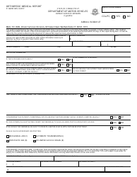 Document preview: Form P-142OR Orthopedic Medical Report - Connecticut