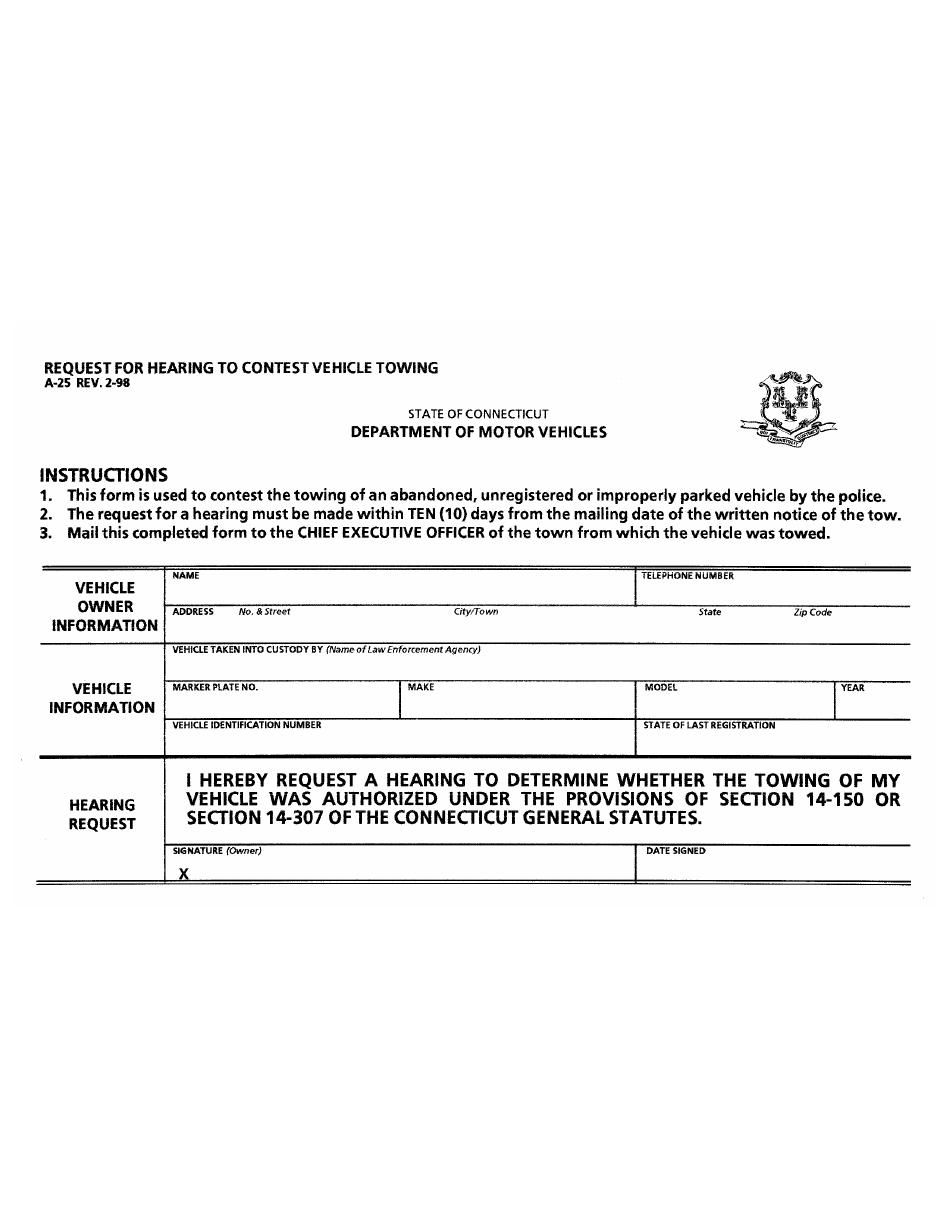 Form A-25 - Fill Out, Sign Online and Download Fillable PDF ...