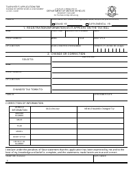 Document preview: Form L-4 Taxpayer's Application for Change of Motor Vehicle Assessment - Connecticut