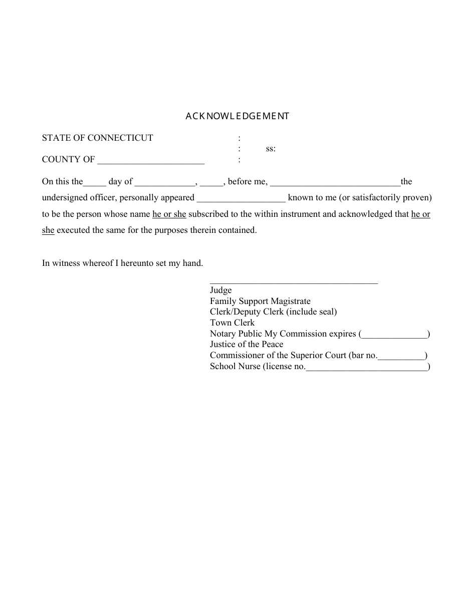 Religious Exemption Statement Form - Connecticut, Page 2