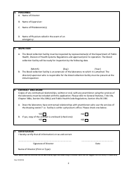 Application for Blood Collection Facility Certification - Connecticut, Page 2
