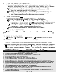 Application for Clinical Laboratory Licensure, Registration and Approval - Connecticut, Page 2