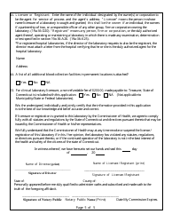 Application for Clinical Laboratory Licensure, Registration and Approval - Connecticut, Page 5
