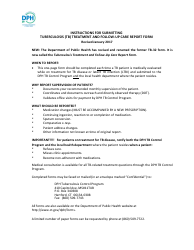 Document preview: Instructions for Tuberculosis (Tb) Treatment and Follow-Up Care Report Form - Connecticut