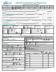Document preview: Adult HIV Confidential Case Report Form - Connecticut