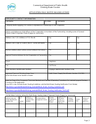 Bulk Water Hauling License Application Form - Connecticut