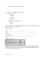 Hospital Inpatient / Emergency Department Discharge Data Request Form - Connecticut, Page 2