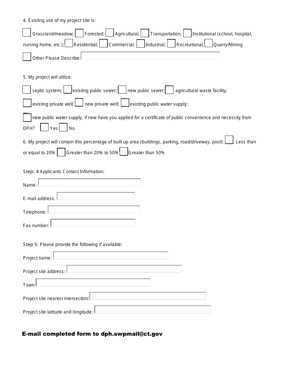 Watershed or Aquifer Area Project Notification Form - Connecticut, Page 2