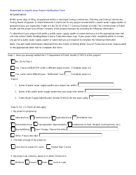 Document preview: Watershed or Aquifer Area Project Notification Form - Connecticut