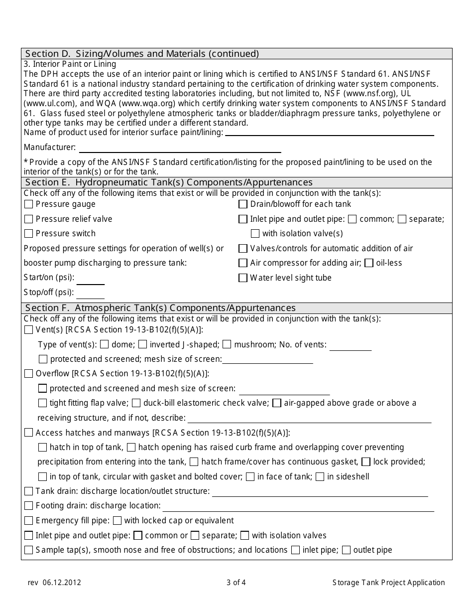 Storage Tank Project Application Form - Connecticut, Page 3