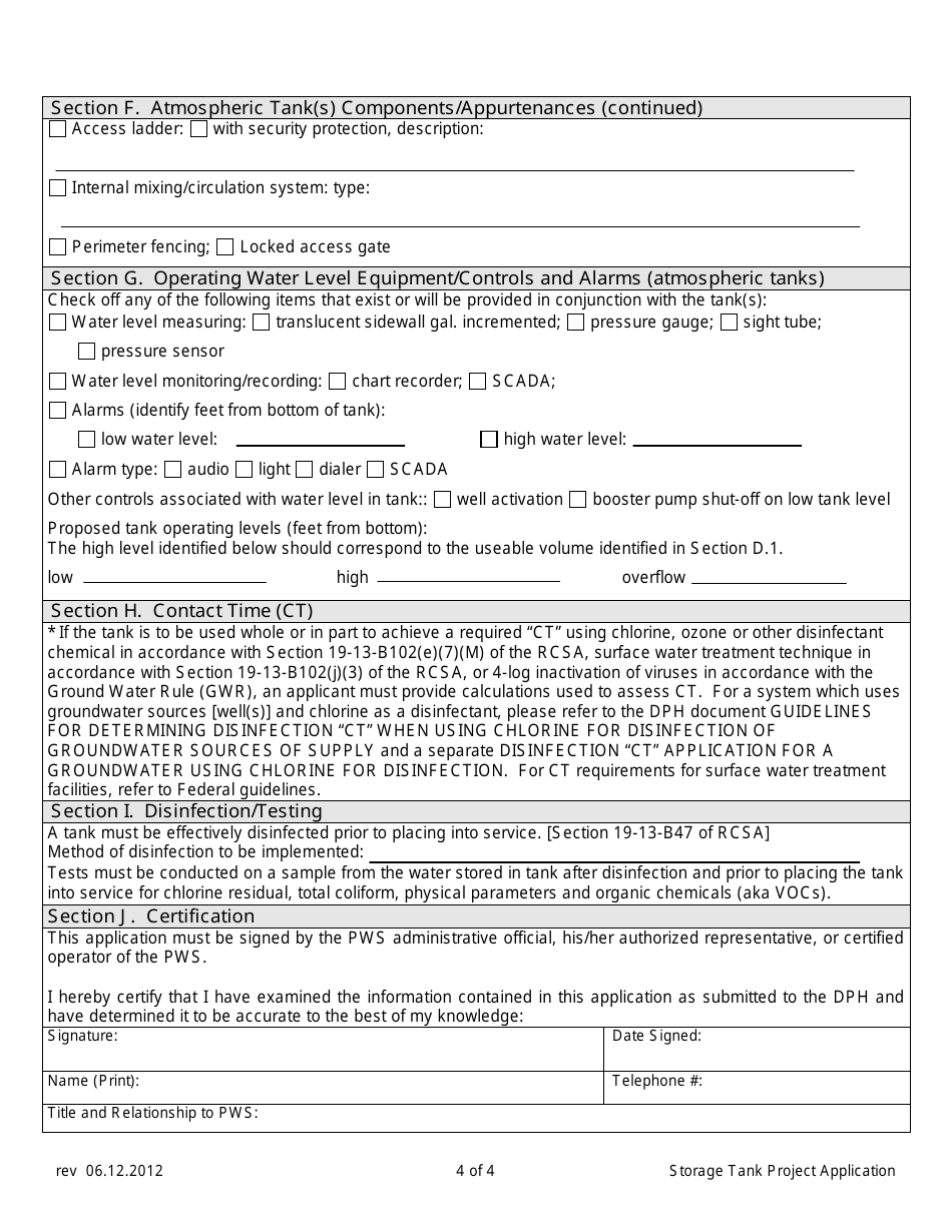 Storage Tank Project Application Form - Connecticut, Page 4