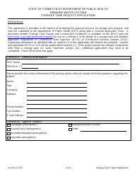Document preview: Storage Tank Project Application Form - Connecticut