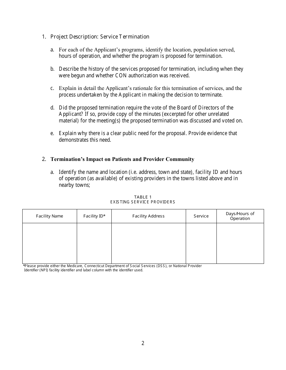 Certificate of Need Application Packet - Connecticut, Page 4