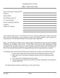 Document preview: Well Yield Test Log - Connecticut