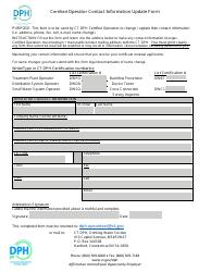 Document preview: Certified Operator Contact Information Update Form - Connecticut