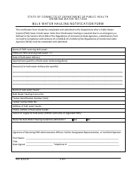 Document preview: Bulk Water Hauling Notification Form - Connecticut