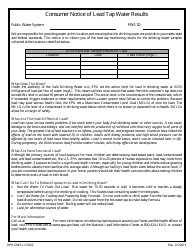 Form DPH-DWS-LCR002 Consumer Notice of Lead Tap Water Results - Connecticut