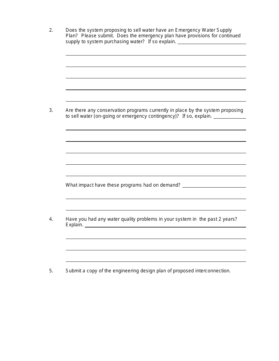 Sale of Excess Water Permit Application - Connecticut, Page 4