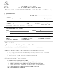 Formulario W-1130S Formulario De Solicitud De Exencion De Lesion Cerebral Adquirida (Lca) - Connecticut (Spanish)