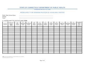 Worksheet for Demonstration of Available Water - Connecticut, Page 3