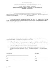 Certification of Title, Right of Entry and Waiver of Lien for Materials Stored or to Be Stored for Incorporation Into a State of Connecticut Department of Transportation Project - Connecticut