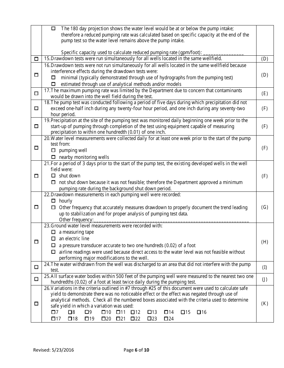 Worksheet for Determination of Safe Yield - Connecticut, Page 6