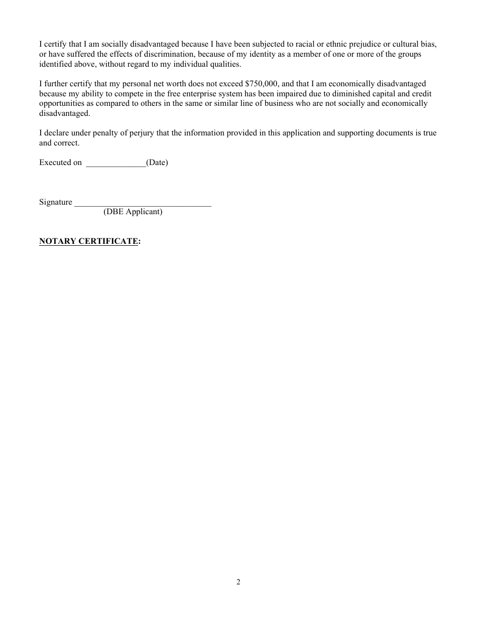 Affidavit of Certification - Connecticut, Page 2