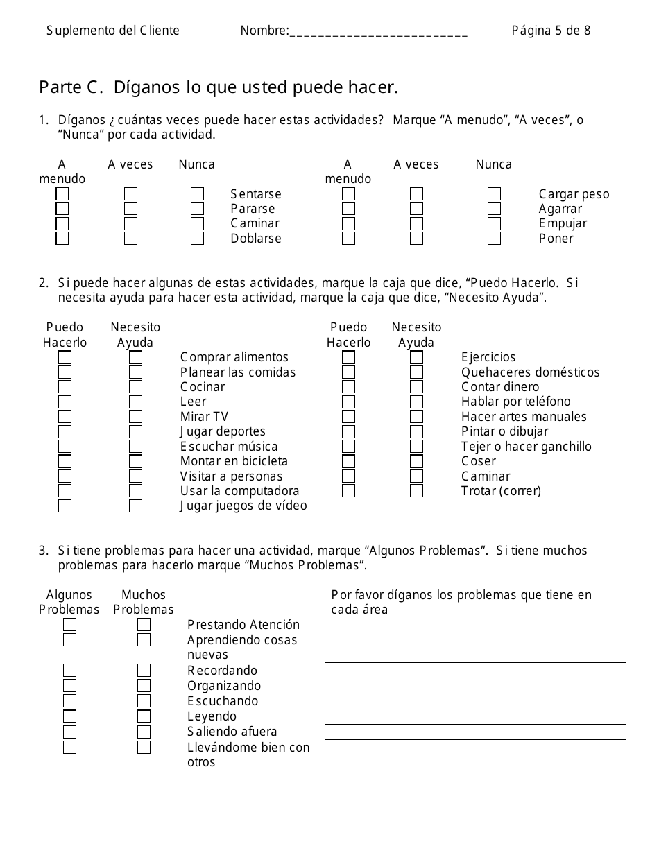 Formulario W-303S Suplemento Del Cliente Para Informacion Medica - Connecticut (Spanish), Page 5