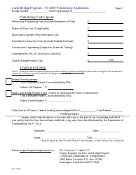 Preliminary Application Form - Local Bridge Program - Connecticut, Page 2