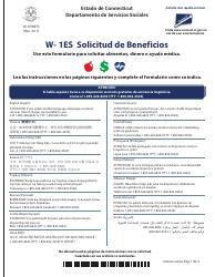 Document preview: Formulario W-1ES Solicitud De Beneficios - Connecticut (Spanish)