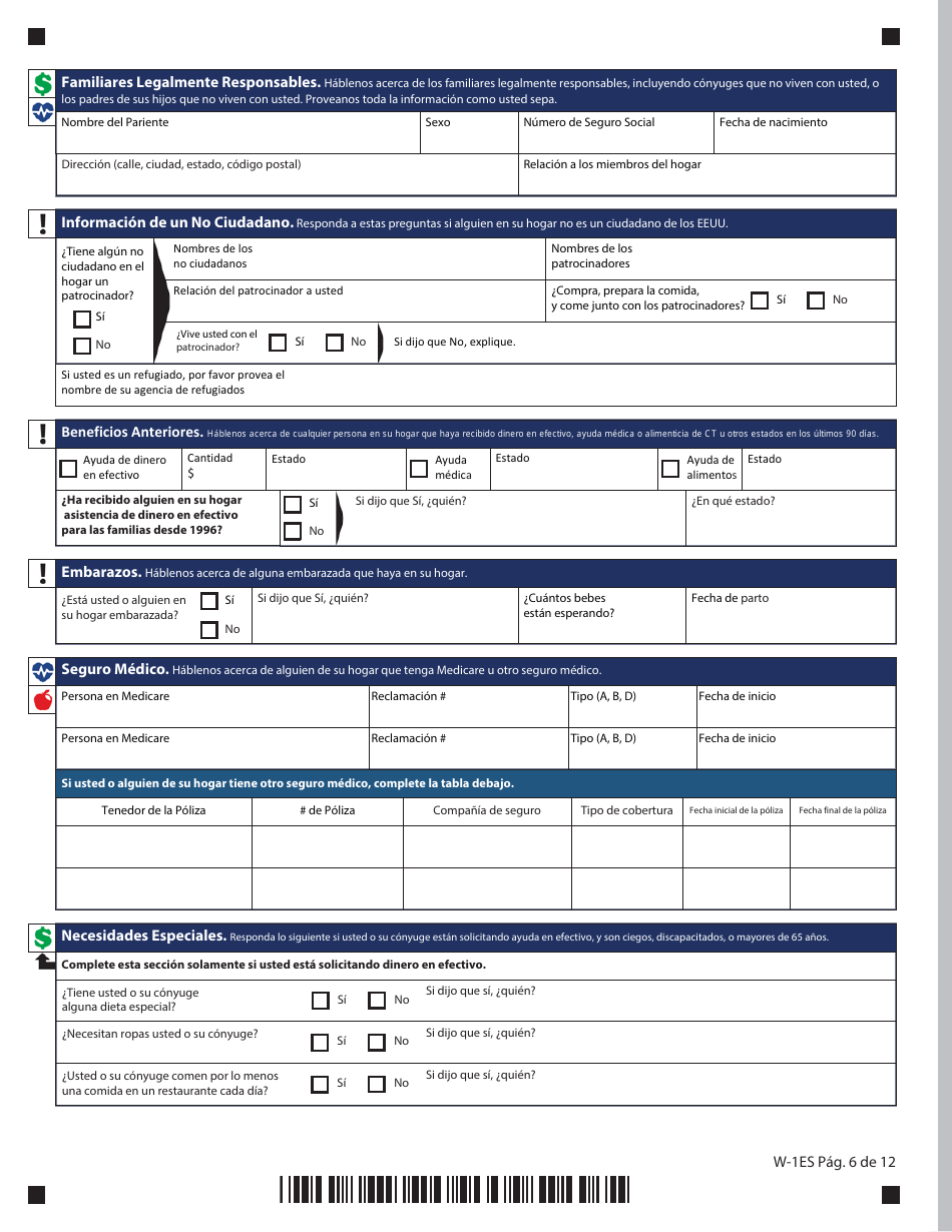 Formulario W-1ES Solicitud De Beneficios - Connecticut (Spanish), Page 10