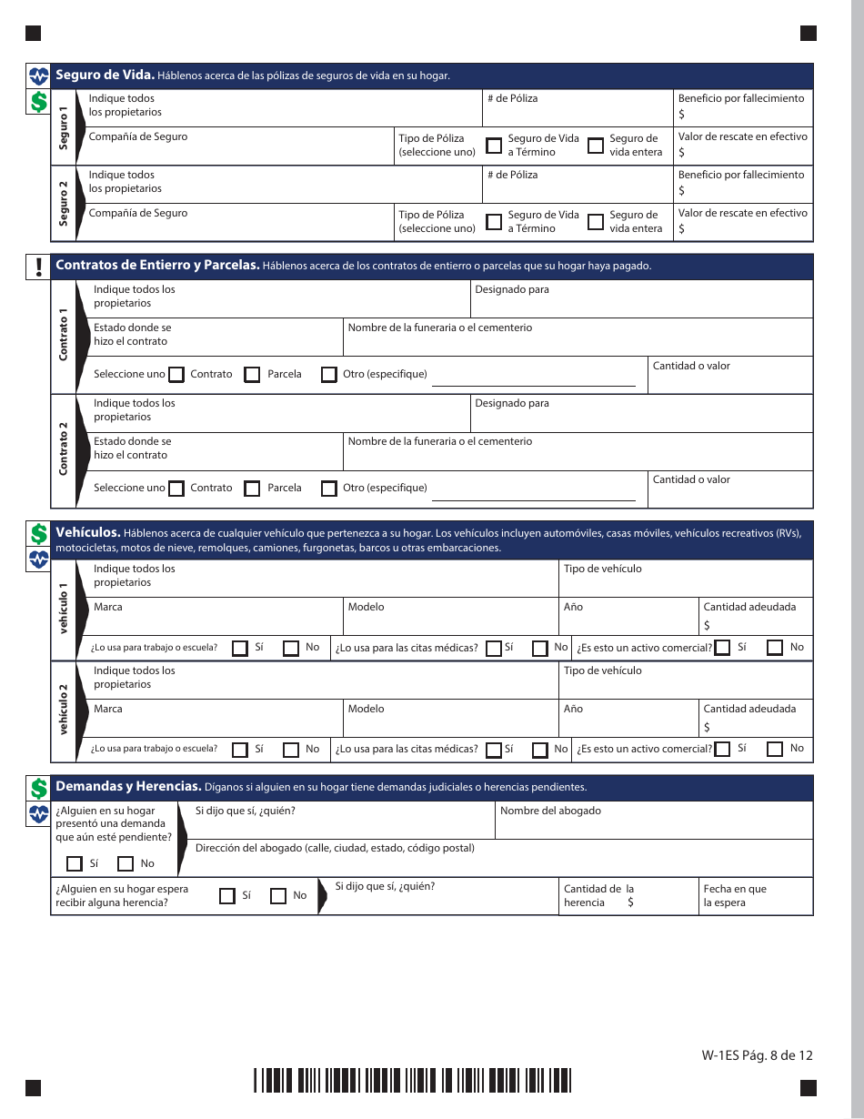 Formulario W-1ES Solicitud De Beneficios - Connecticut (Spanish), Page 12