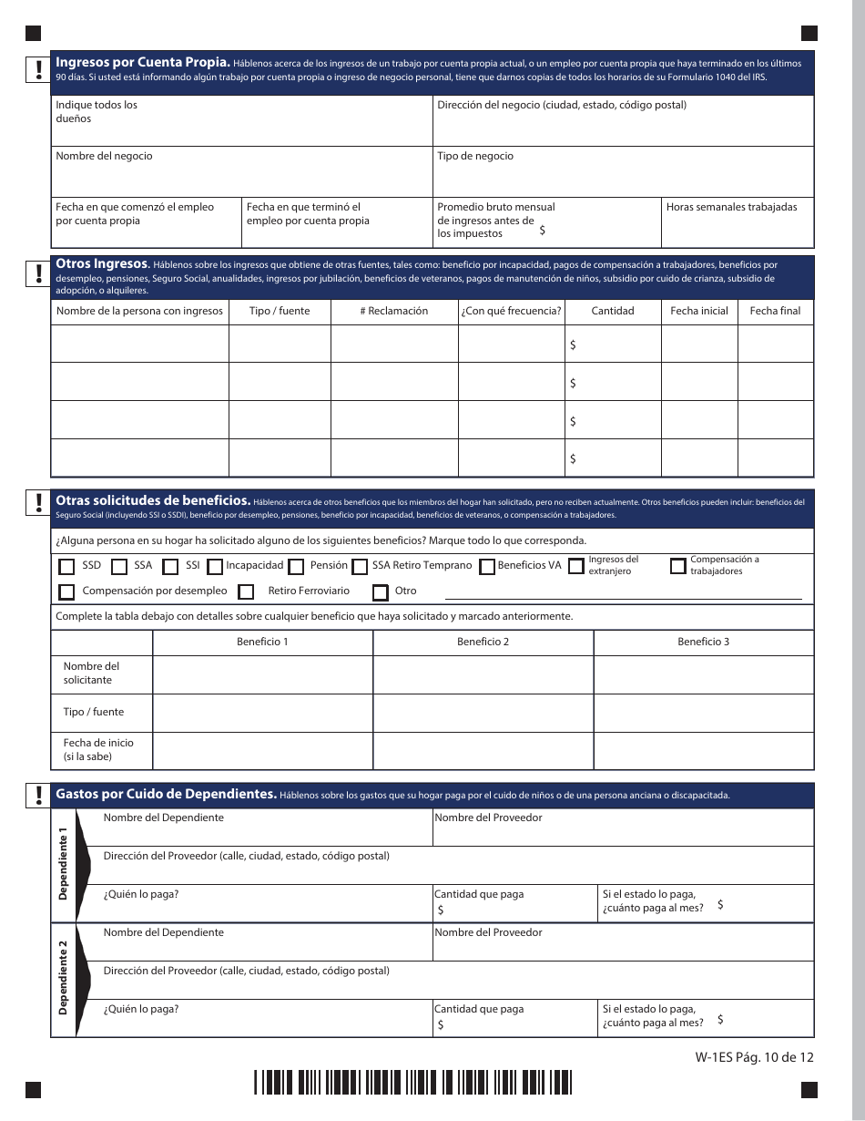 Formulario W-1ES Solicitud De Beneficios - Connecticut (Spanish), Page 14