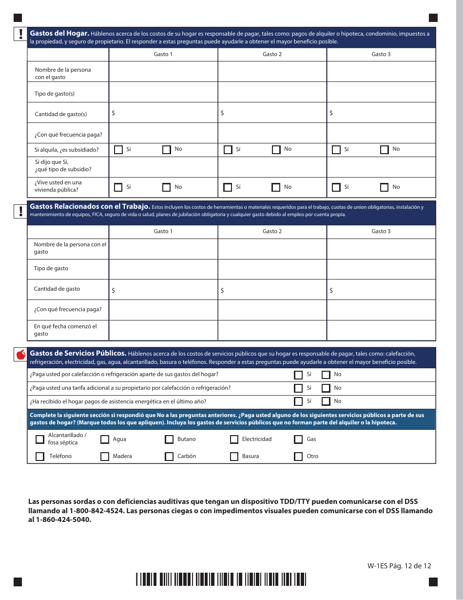 Formulario W-1ES Solicitud De Beneficios - Connecticut (Spanish), Page 16