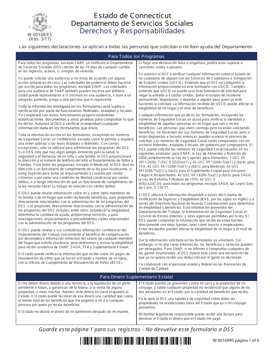 Formulario W-1ES Solicitud De Beneficios - Connecticut (Spanish), Page 19