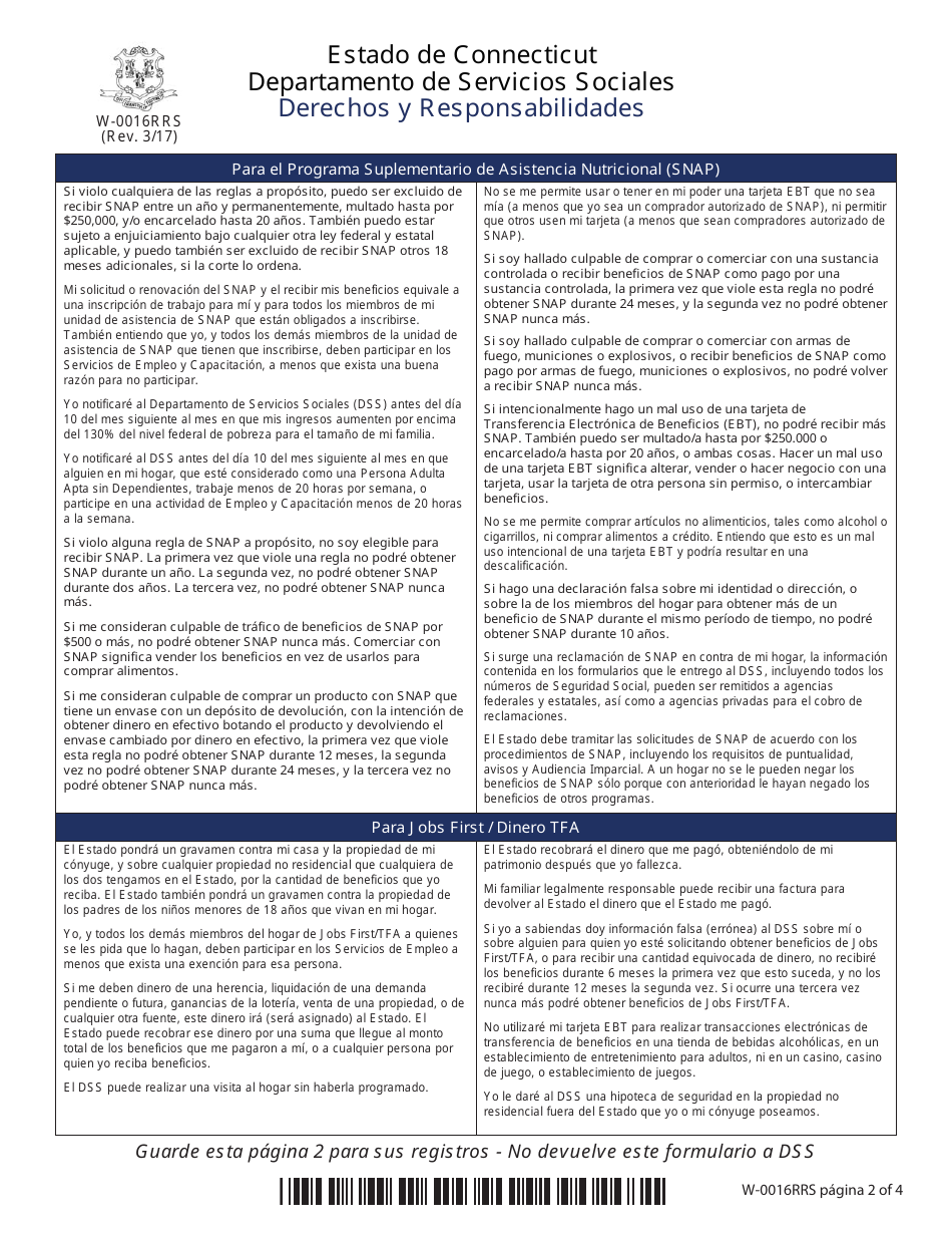 Formulario W-1ES Solicitud De Beneficios - Connecticut (Spanish), Page 20