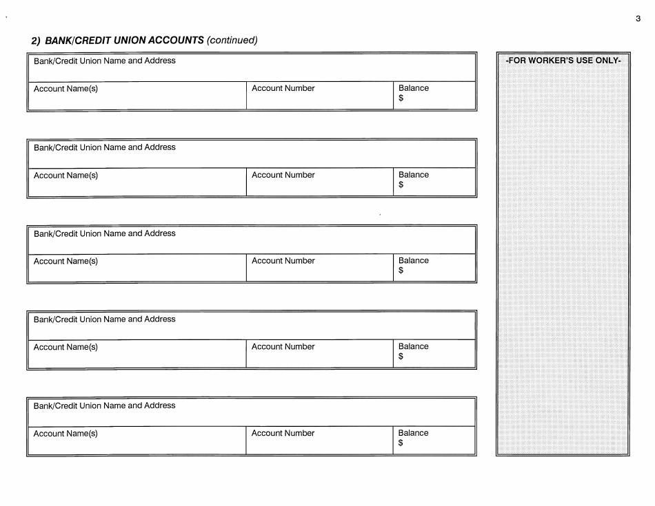 Form W-1-SA Application for Determination of Spousal Assets - Connecticut, Page 3