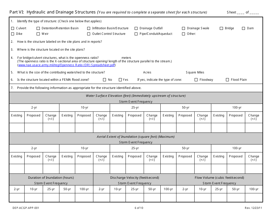 Form DEP-ACGP-APP-001 Connecticut Addendum Army Corps of Engineers General Permit (Ct Gp) - Connecticut, Page 6