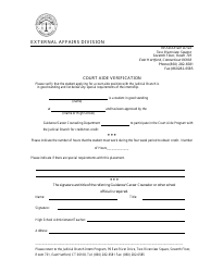 Document preview: Court Aide Verification Form - Connecticut