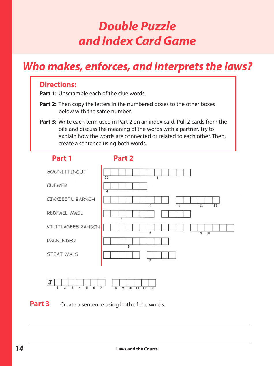 Laws and the Courts - a Workbook for Upper Elementary Students - Connecticut, Page 16