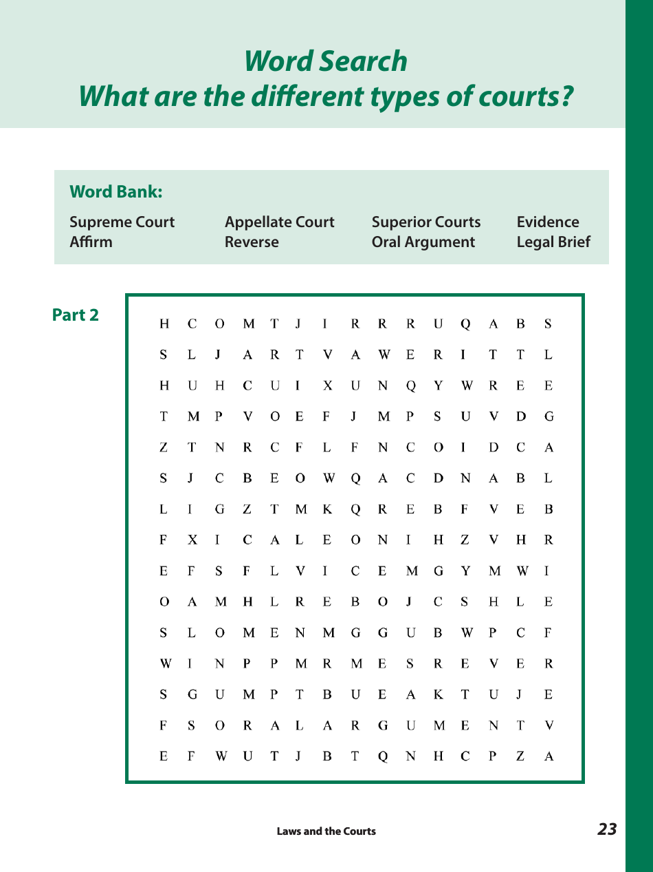 Laws and the Courts - a Workbook for Upper Elementary Students - Connecticut, Page 25