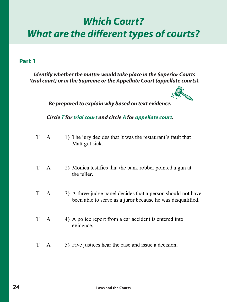 Laws and the Courts - a Workbook for Upper Elementary Students - Connecticut, Page 26